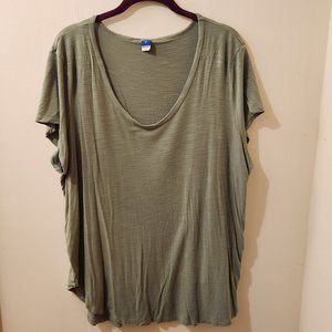 Old Navy - Luxe Voop-Neck Tunic T-Shirt - Dried Herb (Light Green) - XL